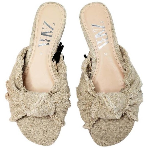 ZARA Knot Fringed Sandals NWT - Picture 5 of 5